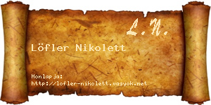 Löfler Nikolett névjegykártya